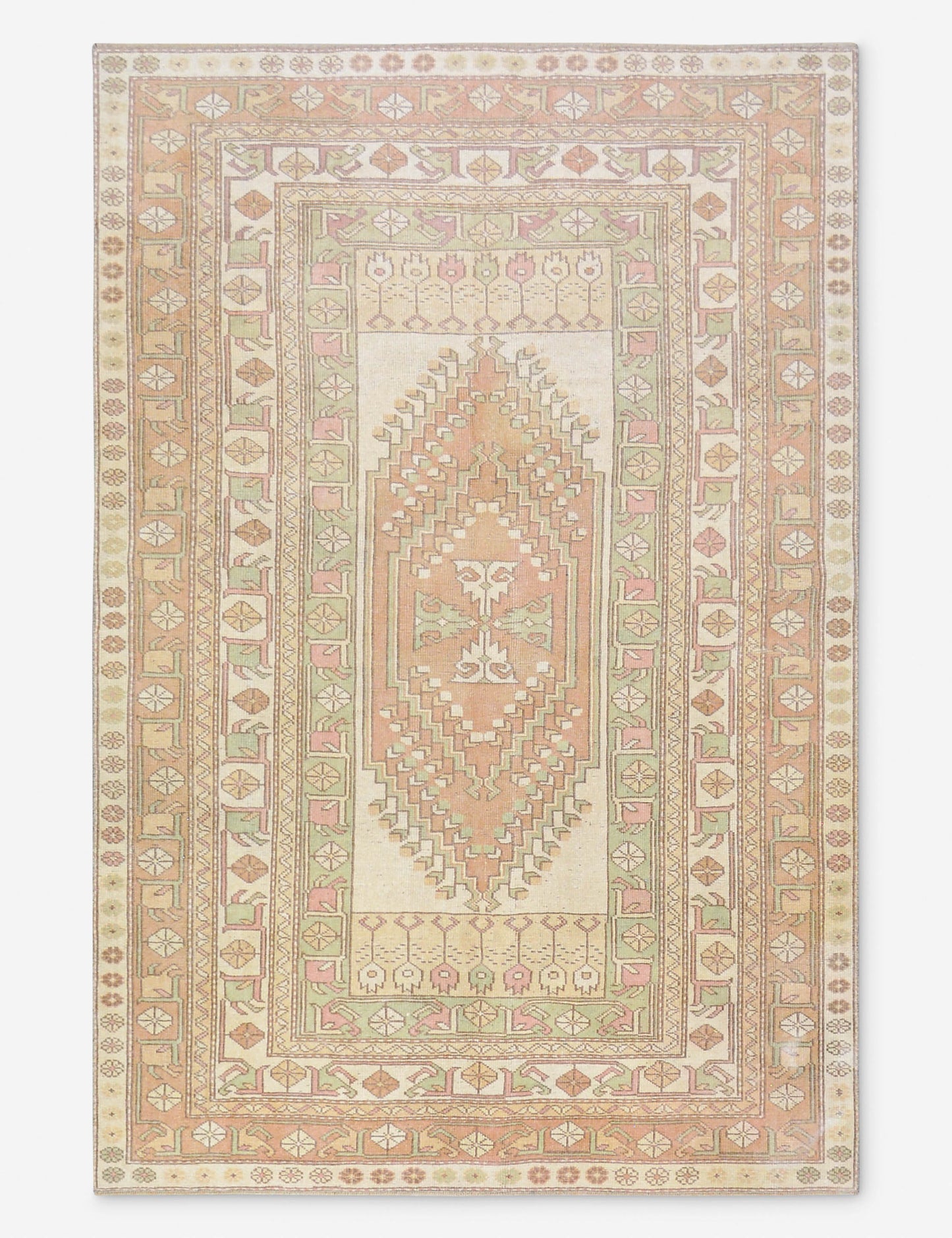 Vintage Turkish Hand-Knotted Wool Rug No. 474, 5' x 7' 4"