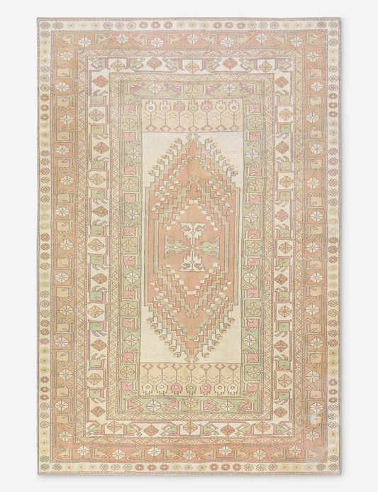Vintage Turkish Hand-Knotted Wool Rug No. 474, 5' x 7' 4"